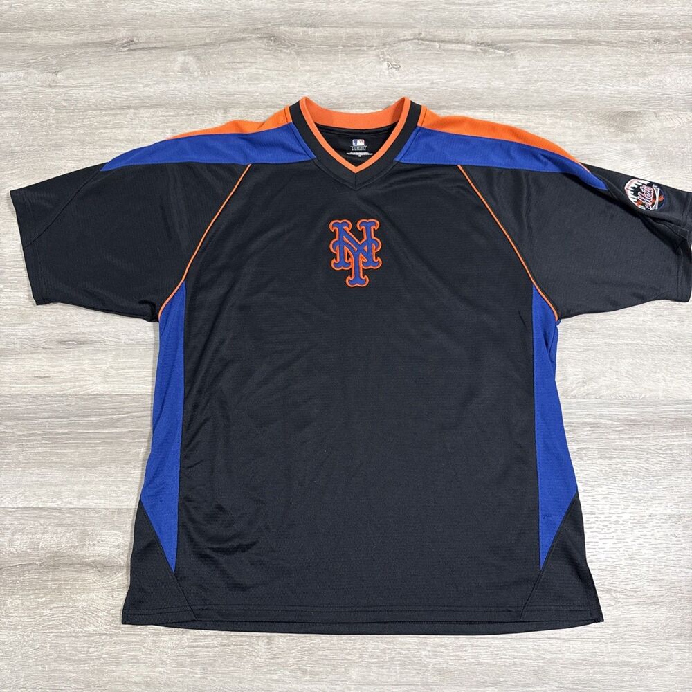 New York Mets Shirt MLB Genuine Merchandise Men's Black Blue Orange Medium